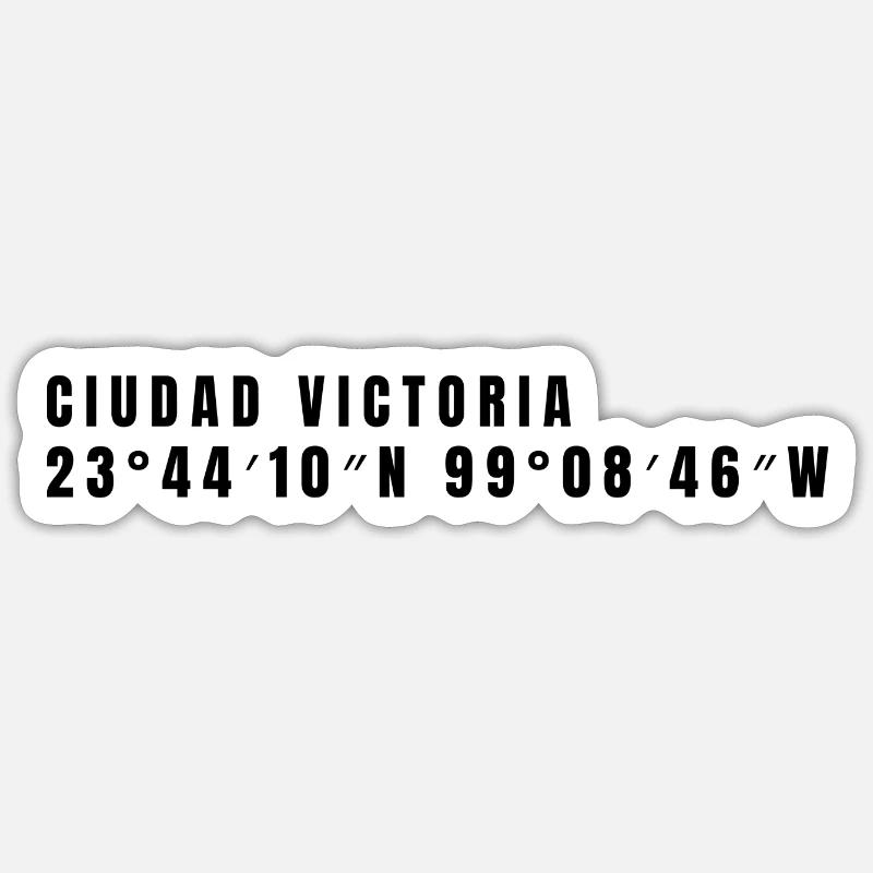 Coordonnées Tamaulipas Mexique - Sticker taille S (10 x 10 cm) - blanc mat