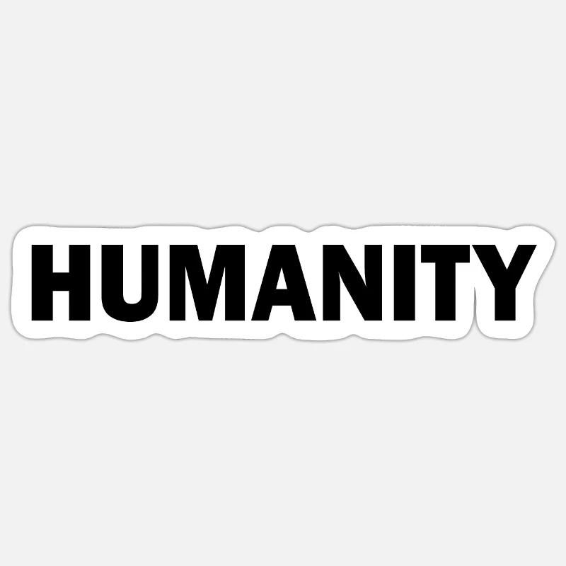 Humanity - Sticker taille S (10 x 10 cm) - blanc mat