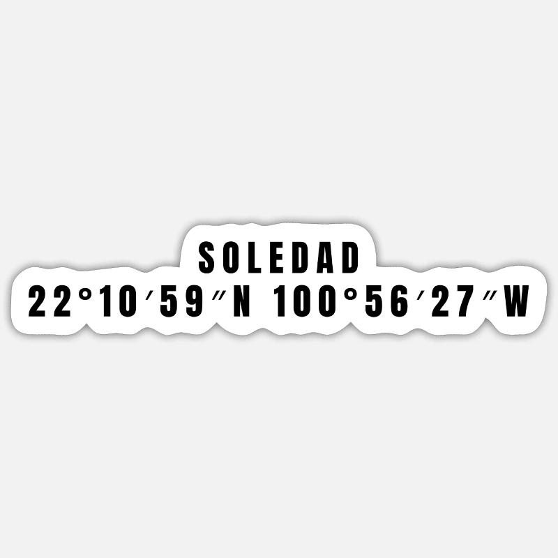 Coordonnées Soledad Mexico - Sticker taille S (10 x 10 cm) - blanc mat