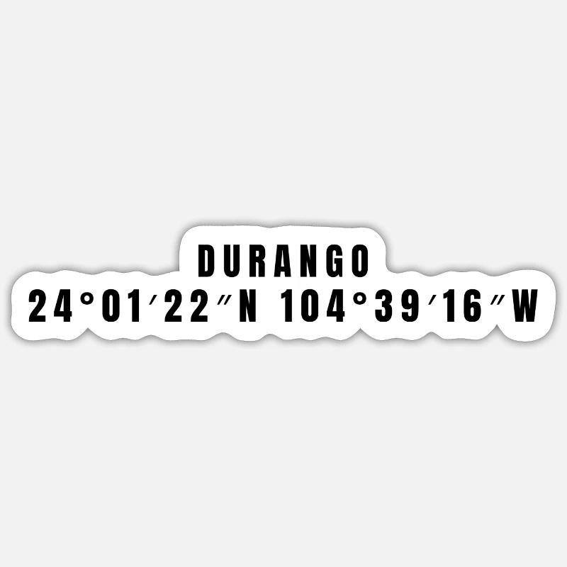 Coordonnées Durango, Mexique - Sticker taille S (10 x 10 cm) - blanc mat