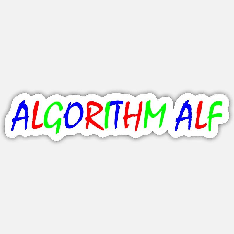 Algorithme Alf – Typographie colorée Sticker taille S (10 x 10 cm)