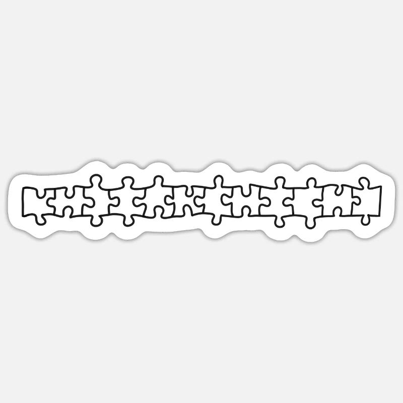 Puzzle - Sticker Größe S (10 x 10 cm) - Mattweiß