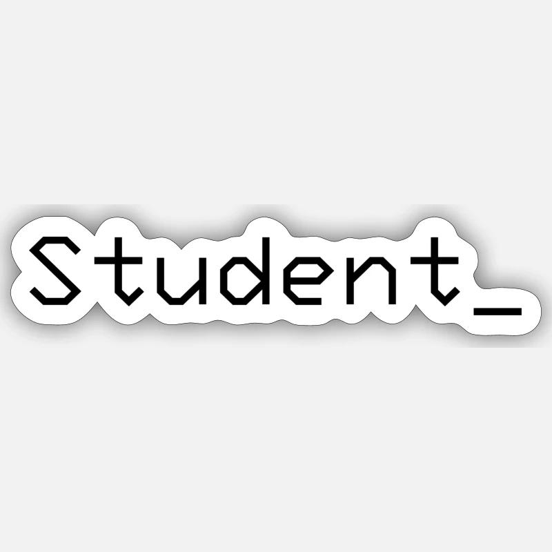 Student_ Logo Schwarz - Sticker Größe S (10 x 10 cm) - Mattweiß