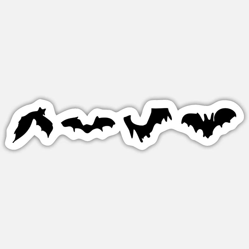 bats - Sticker taille S (10 x 10 cm) - blanc mat