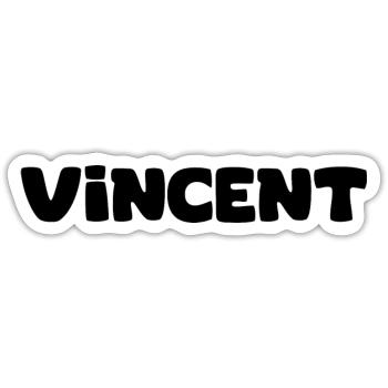 Name - Vincent - Sticker size S (10 x 10 cm) - white matte - Front