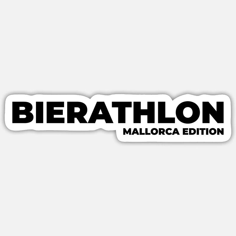 Bierathlon - Sticker Größe S (10 x 10 cm) - Mattweiß