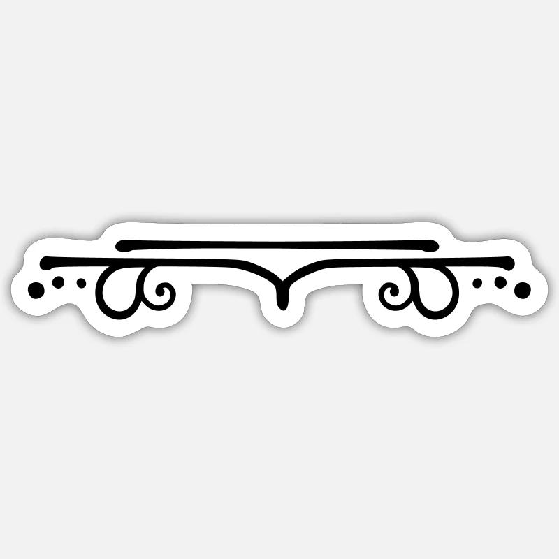 Squiggly Line Straight - Sticker size S (10 x 10 cm) - white matte