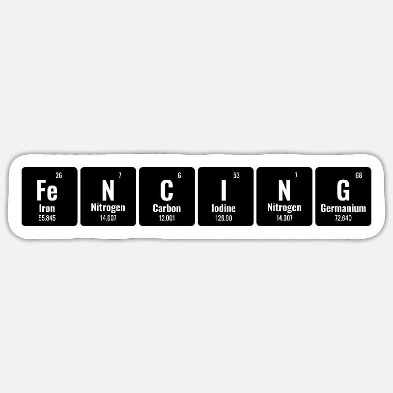 Fencing Periodic Table Of Elements Sword Epee Sticker size S (10 x 10 cm)
