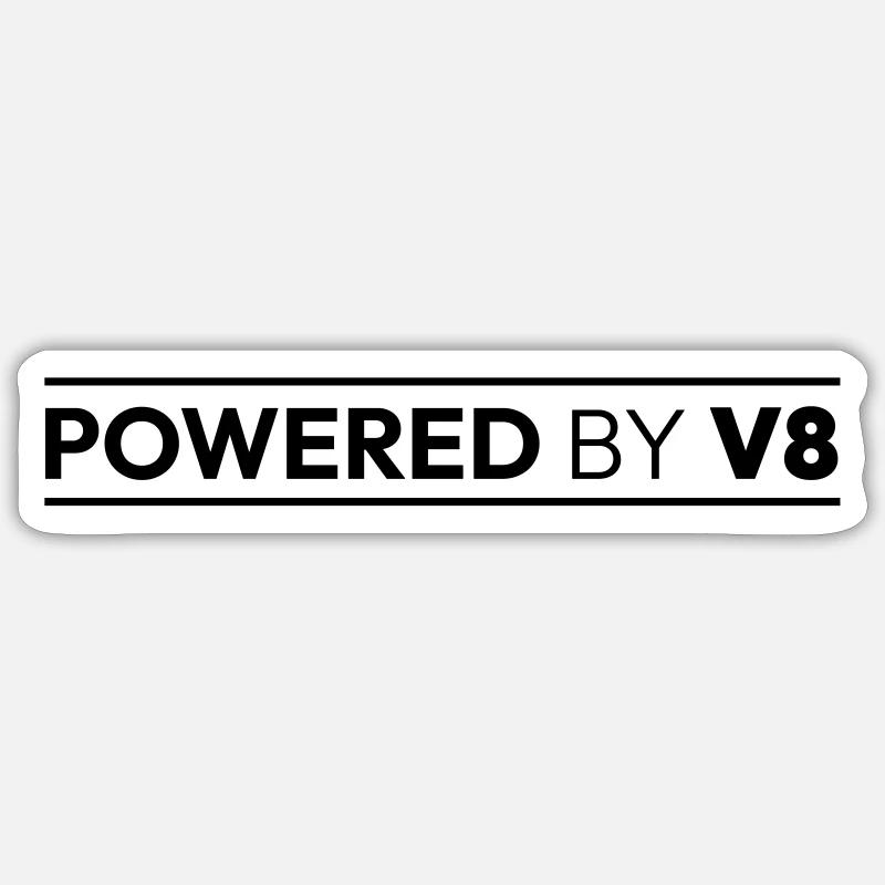 Powered by V8 Sticker Größe S (10 x 10 cm)