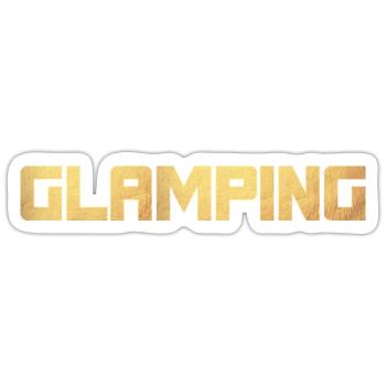 Glamping Gold Luxury Camping Camper Holiday Exclusive - Sticker taille S (10 x 10 cm) - blanc mat - Devant