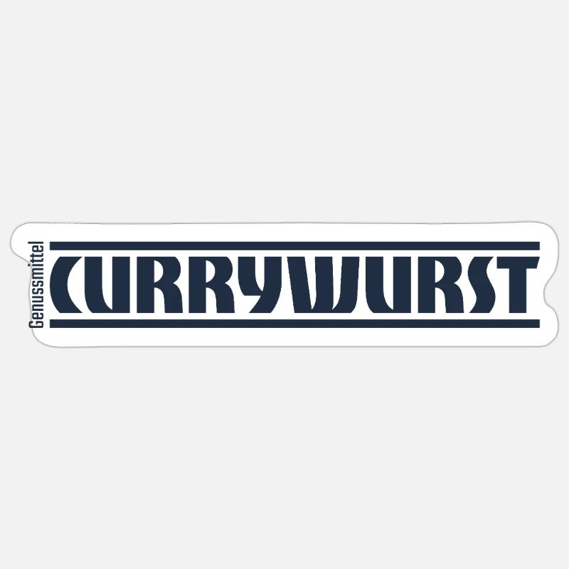 „Genussmittel“ Serie | Currywurst - Sticker Größe S (10 x 10 cm) - Mattweiß