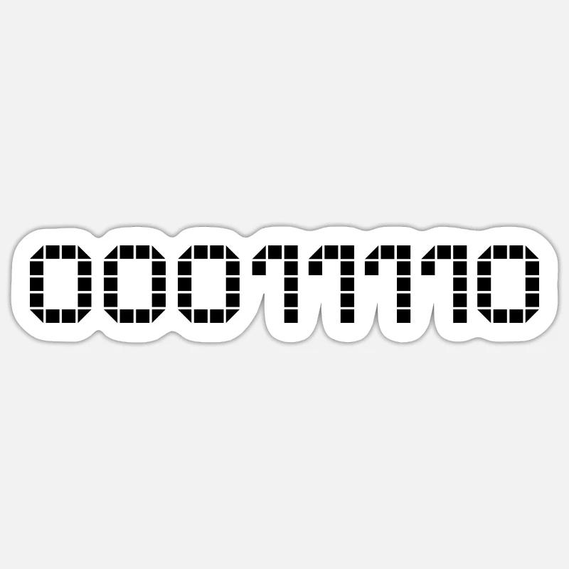 Notation binaire - 30 - Sticker taille S (10 x 10 cm) - blanc mat