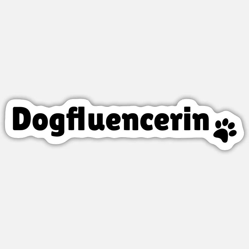 Dogfluencerin - Sticker taille S (10 x 10 cm) - blanc mat