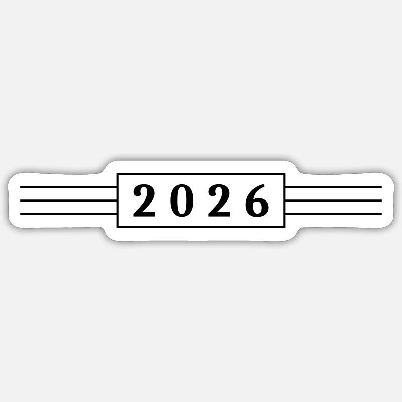 Année 2026 - Sticker taille S (10 x 10 cm) - blanc mat
