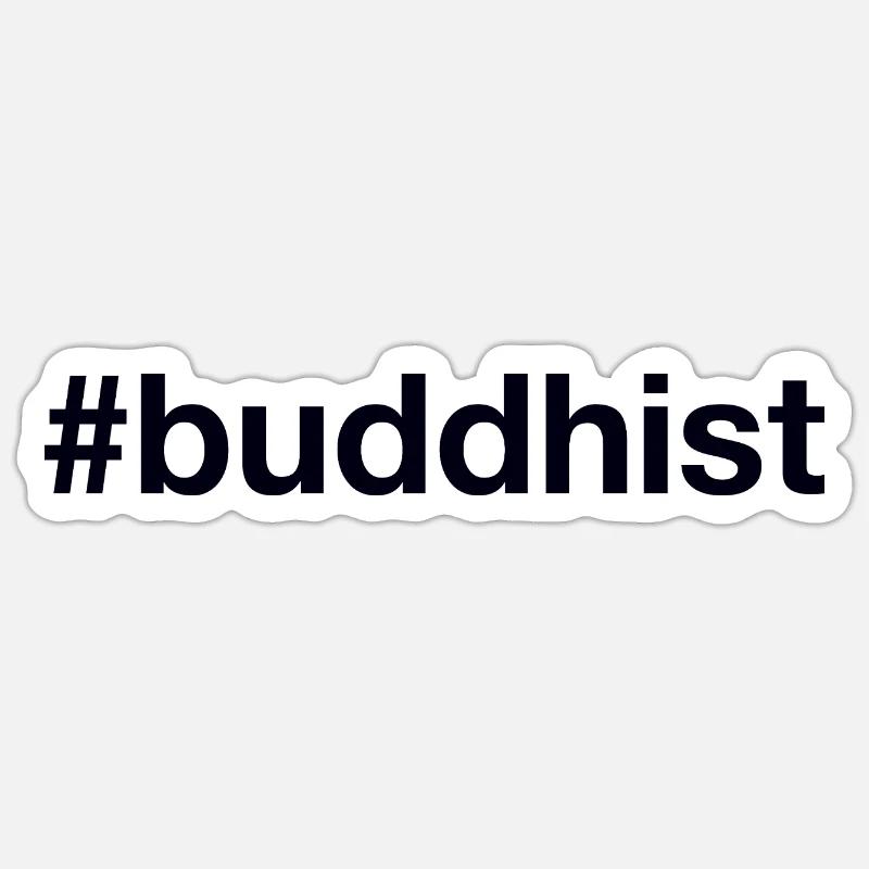 Bouddhisme bouddhiste Bouddhisme - Sticker taille S (10 x 10 cm) - blanc mat