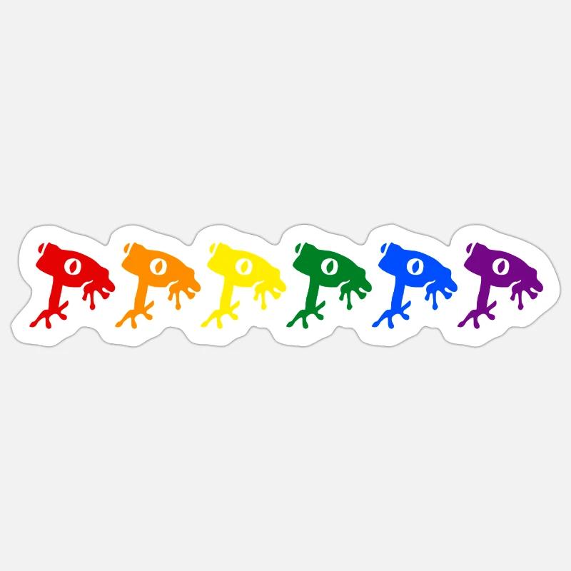 Rainbow Frogs - Sticker size S (10 x 10 cm) - white matte