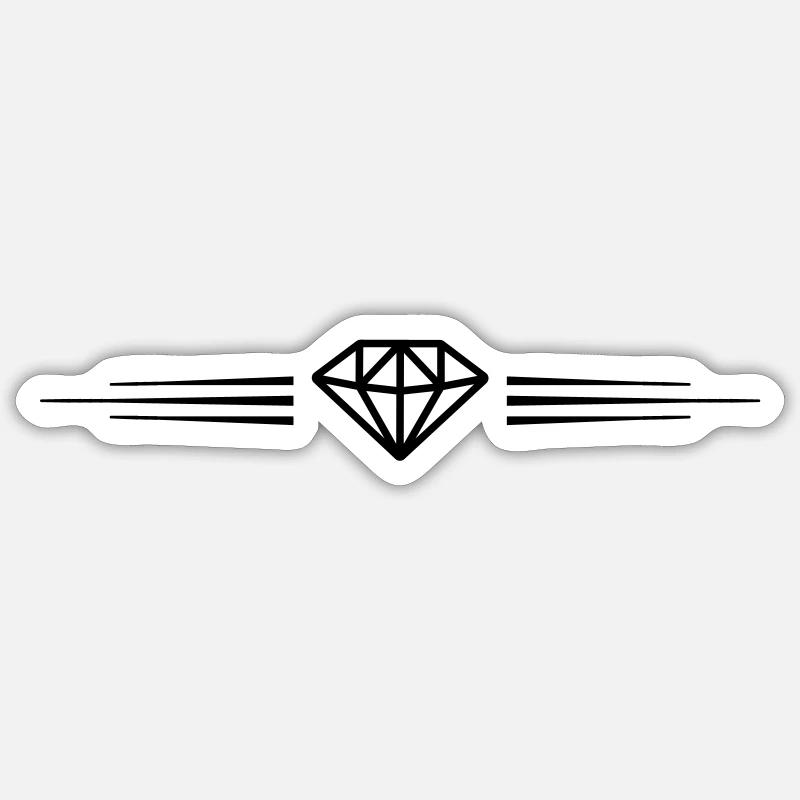 Diamond Symbol Line - Sticker size S (10 x 10 cm) - white matte