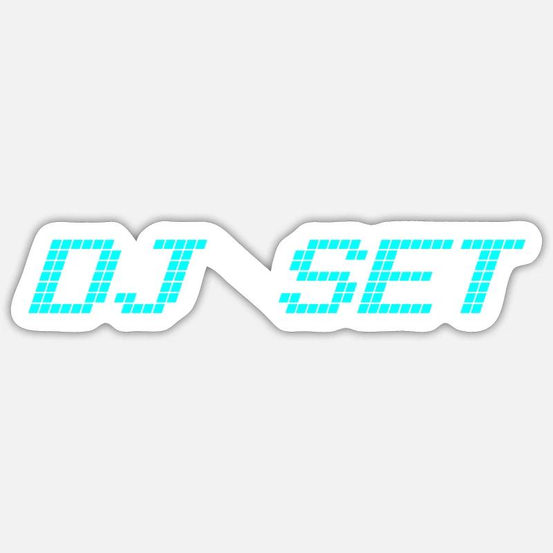 DJ set - Sticker taille S (10 x 10 cm) - blanc mat
