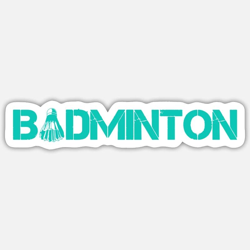 Badminton - Sticker taille S (10 x 10 cm) - blanc mat