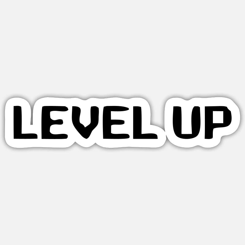 Level Up 8-Bit Lettering - Sticker size S (10 x 10 cm) - white matte
