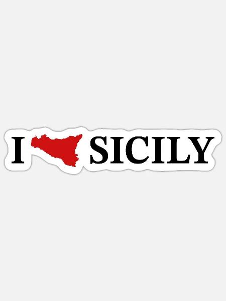 I love Sicily - Sticker Größe S (10 x 10 cm) - Mattweiß