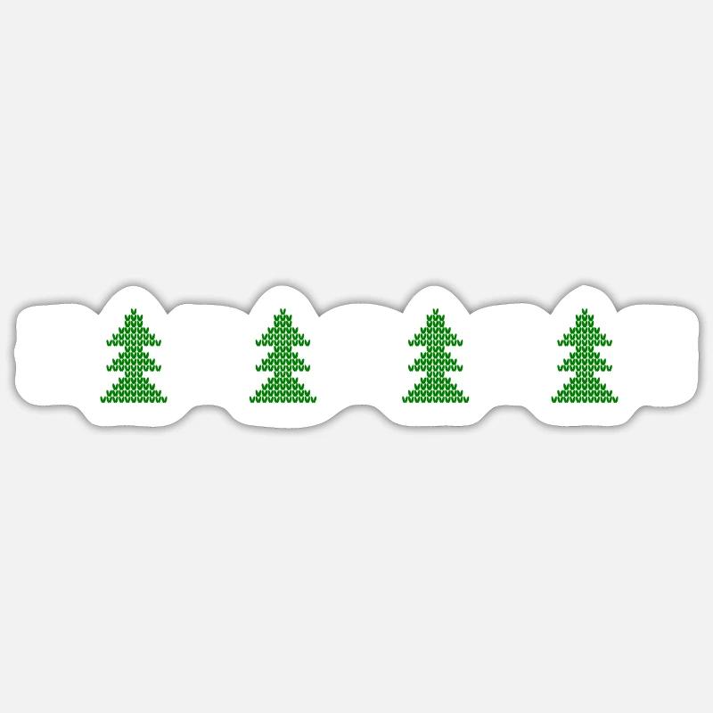 Knitted pattern series christmas tree snowflake Sticker size S (10 x 10 cm)