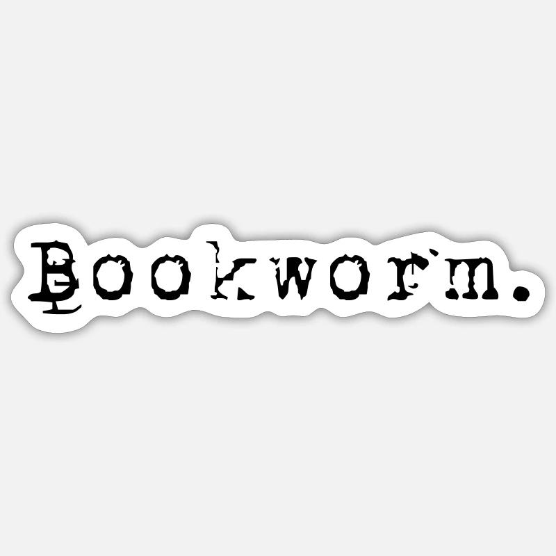 Bookworm Bücher Bücherwurm - Sticker Größe S (10 x 10 cm) - Mattweiß