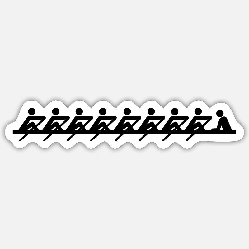 Aviron - Sticker taille S (10 x 10 cm) - blanc mat