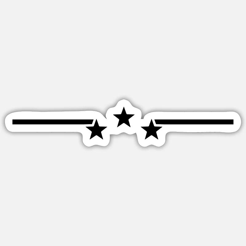 Star Stripes - Sticker size S (10 x 10 cm) - white matte