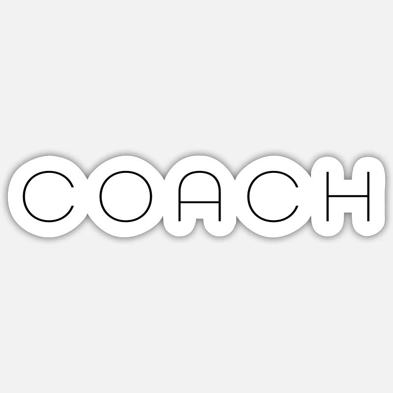 coach - Sticker taille S (10 x 10 cm) - blanc mat