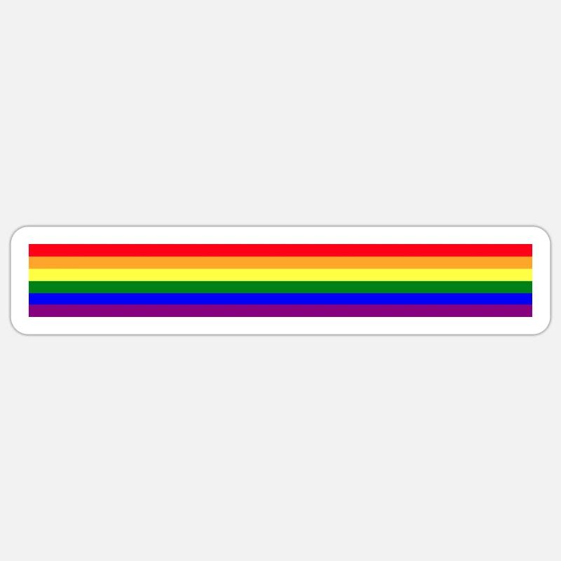 Rainbow flag as a stripe - Sticker size S (10 x 10 cm) - white matte
