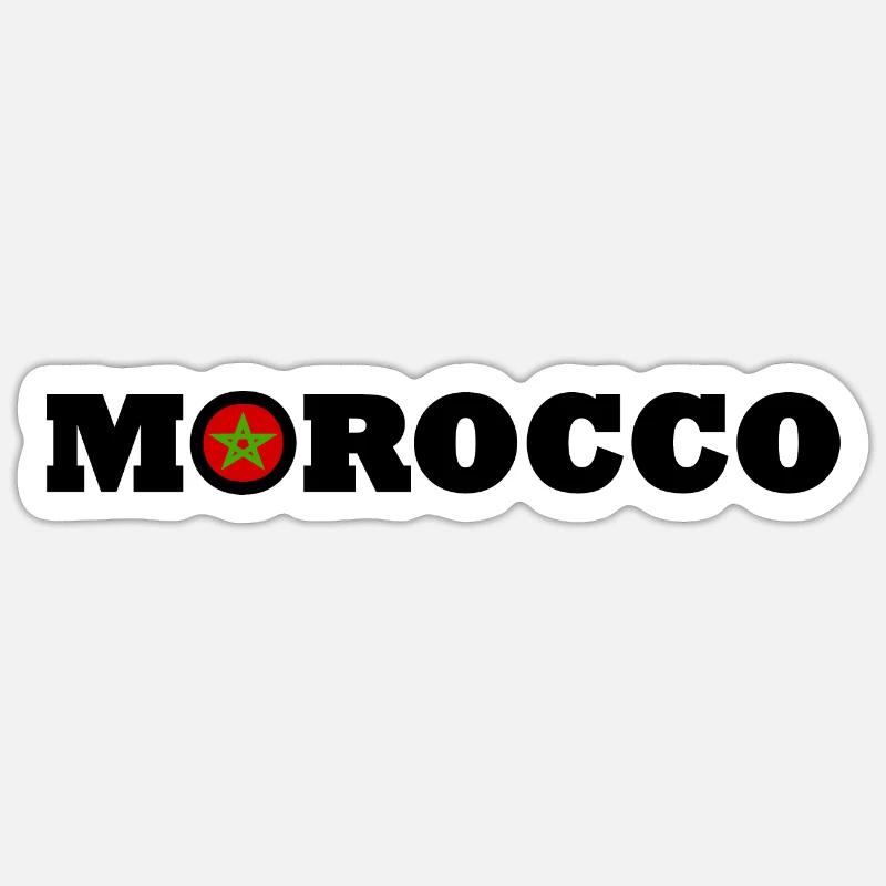 Maroc - Sticker taille S (10 x 10 cm) - blanc mat