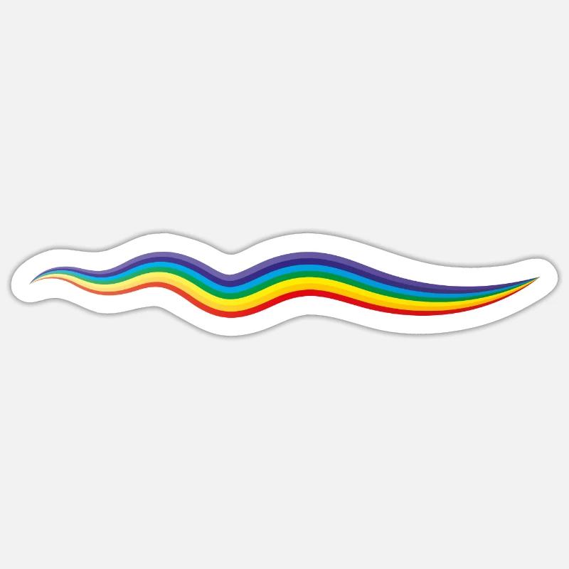 Rainbow line, artwork - Sticker size S (10 x 10 cm) - white matte