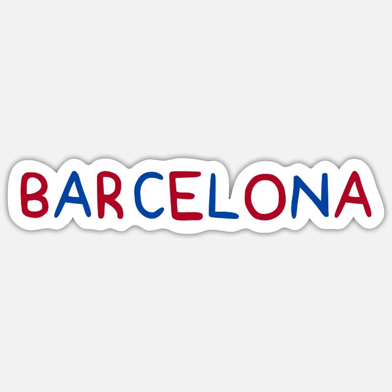 Barcelone - Sticker taille S (10 x 10 cm) - blanc mat