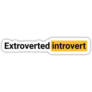 Extroverted introvert (black) - Sticker Größe S (10 x 10 cm) - Mattweiß - Vorne