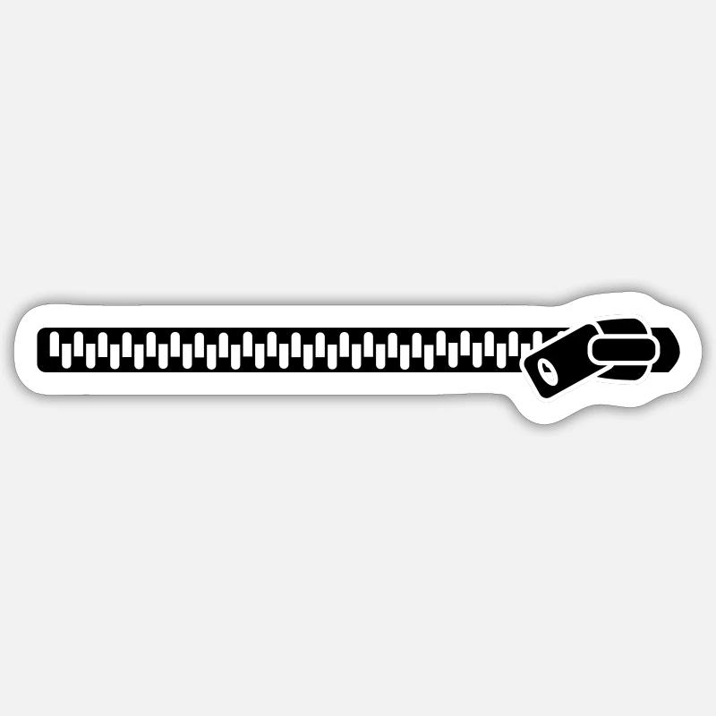 Fermeture éclair - Sticker taille S (10 x 10 cm) - blanc mat