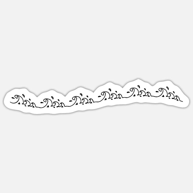 Vagues - Sticker taille S (10 x 10 cm) - blanc mat