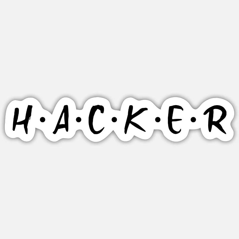 H•A•C•K•E•R | Friends inspired hacker design - Sticker Größe S (10 x 10 cm) - Mattweiß
