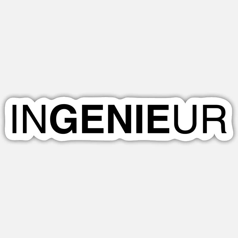 engineer 01 - Sticker size S (10 x 10 cm) - white matte