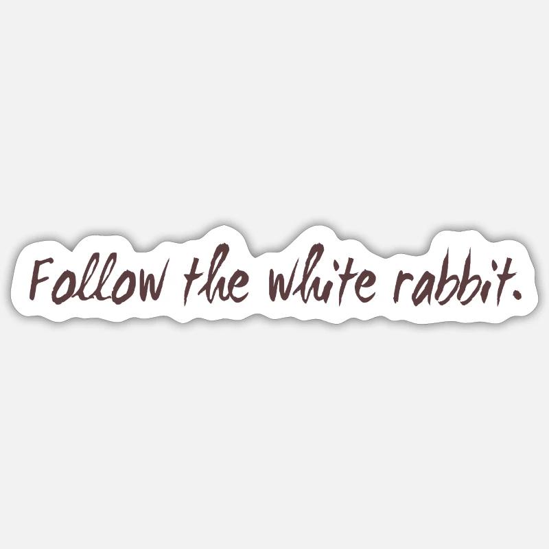 Follow the white rabbit programming gift Sticker size S (10 x 10 cm)