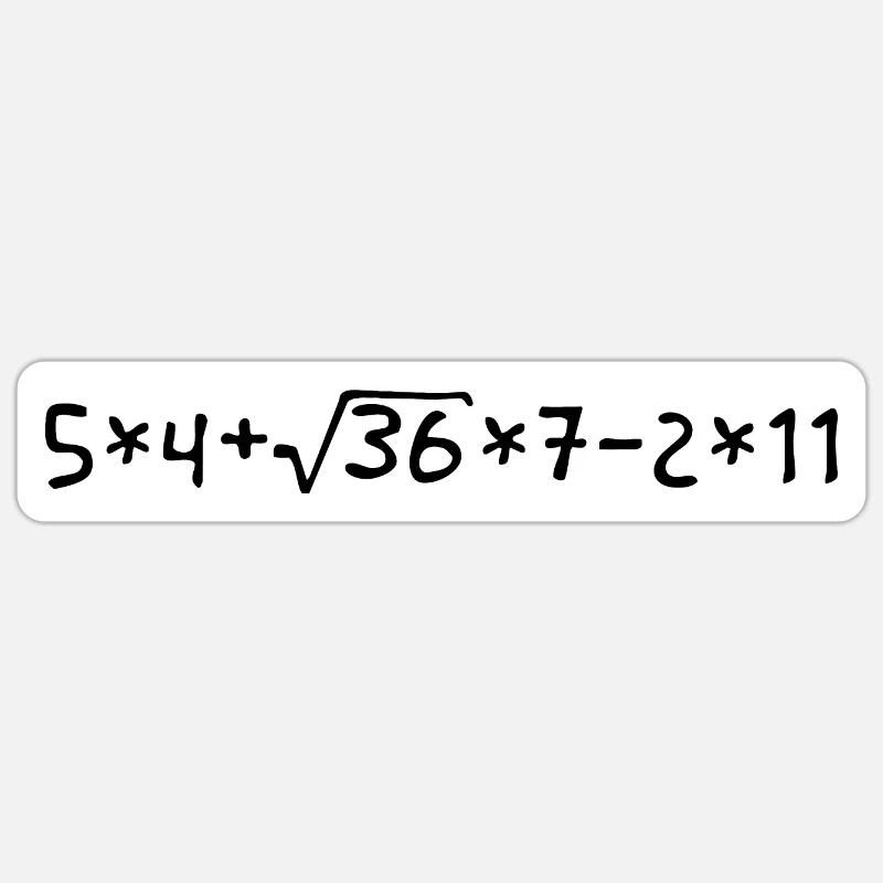 40th birthday - a mathematical task... - Sticker size S (10 x 10 cm) - white matte