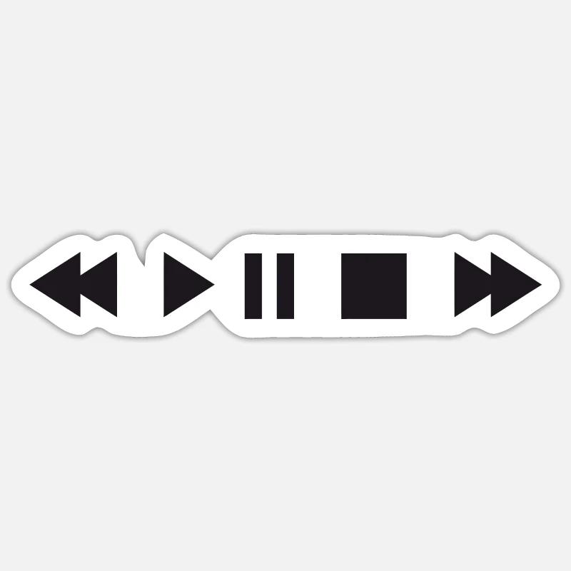 Play Button DJ AC - Sticker Größe S (10 x 10 cm) - Mattweiß