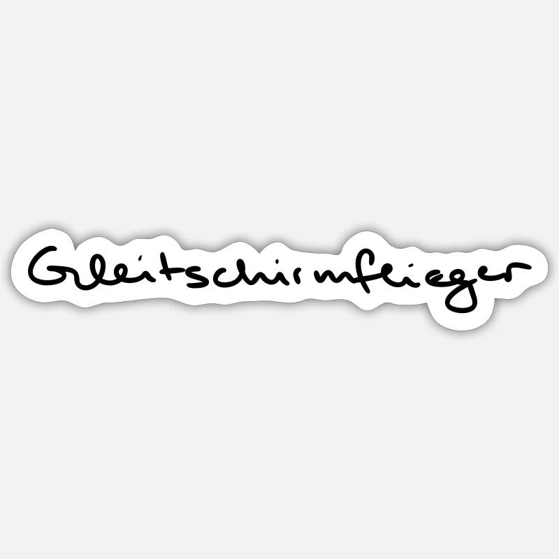 Gleitschirmflieger - Sticker Größe S (10 x 10 cm) - Mattweiß