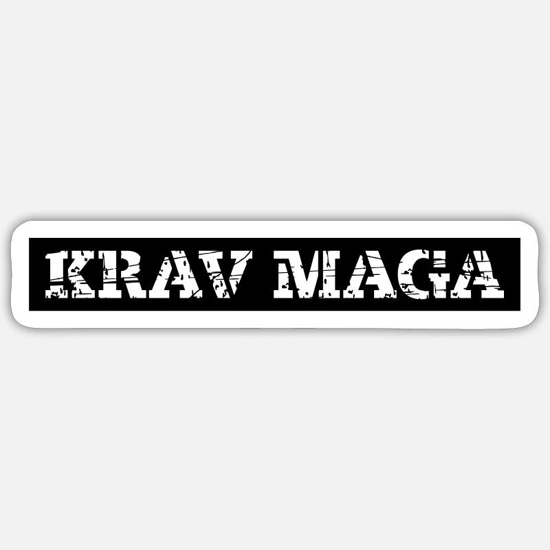 Krav Maga - Sticker Größe S (10 x 10 cm) - Mattweiß