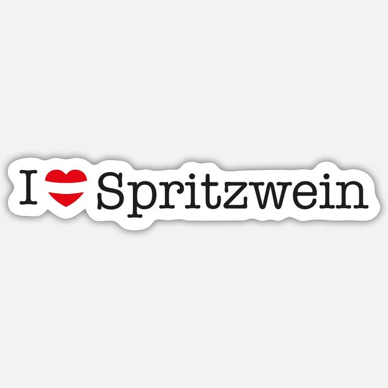 J’adore Spritzwein - Sticker taille S (10 x 10 cm) - blanc mat