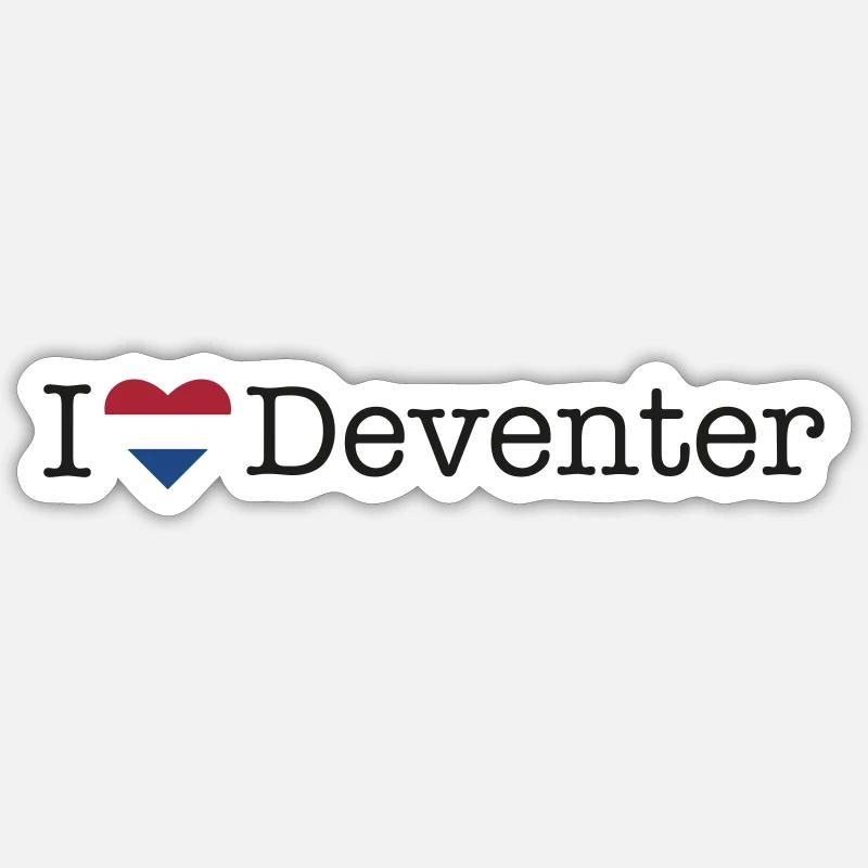 J’adore Deventer - Sticker taille S (10 x 10 cm) - blanc mat