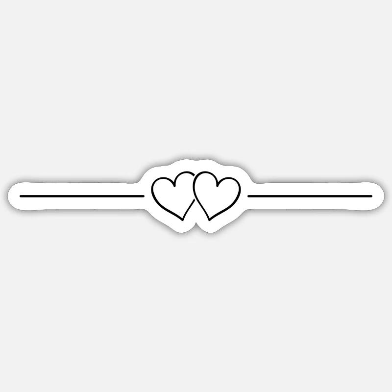 symbole des cœurs - Sticker taille S (10 x 10 cm) - blanc mat