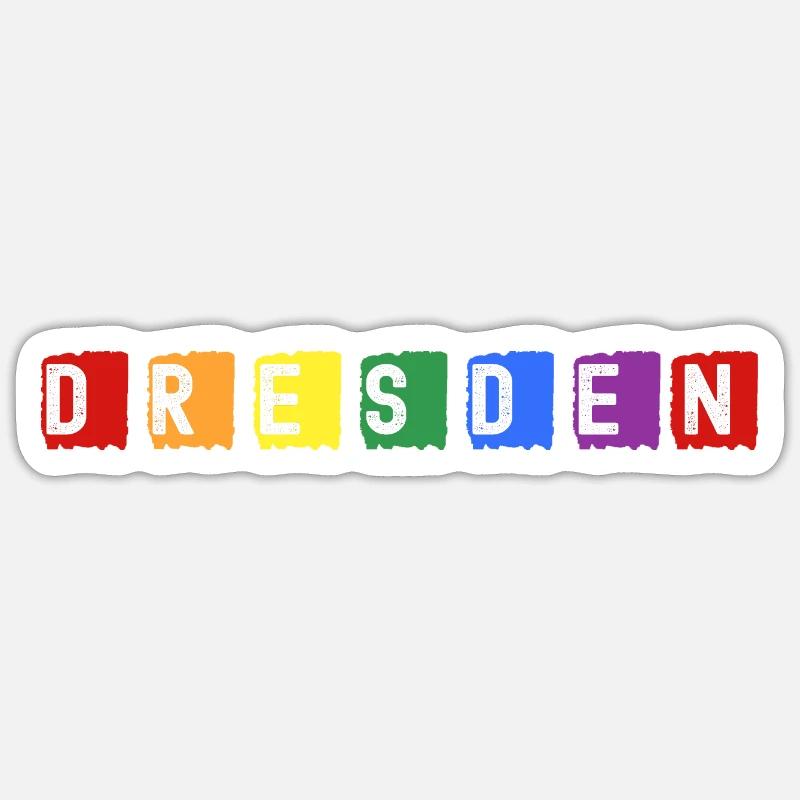 Dresden - Sticker Größe S (10 x 10 cm) - Mattweiß