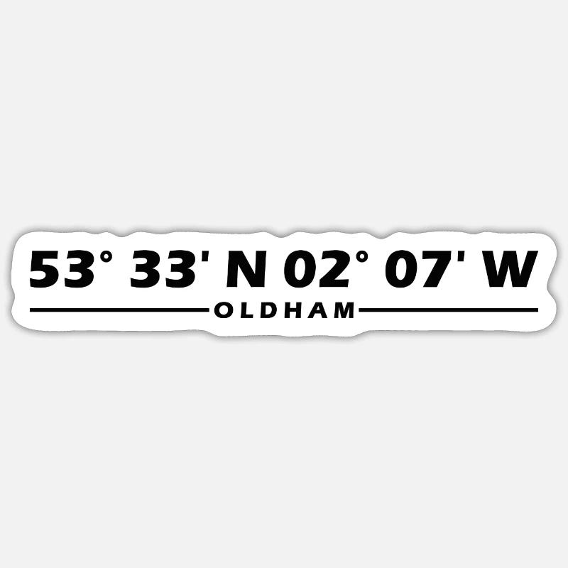 Coordonnées d’Oldham - Sticker taille S (10 x 10 cm) - blanc mat