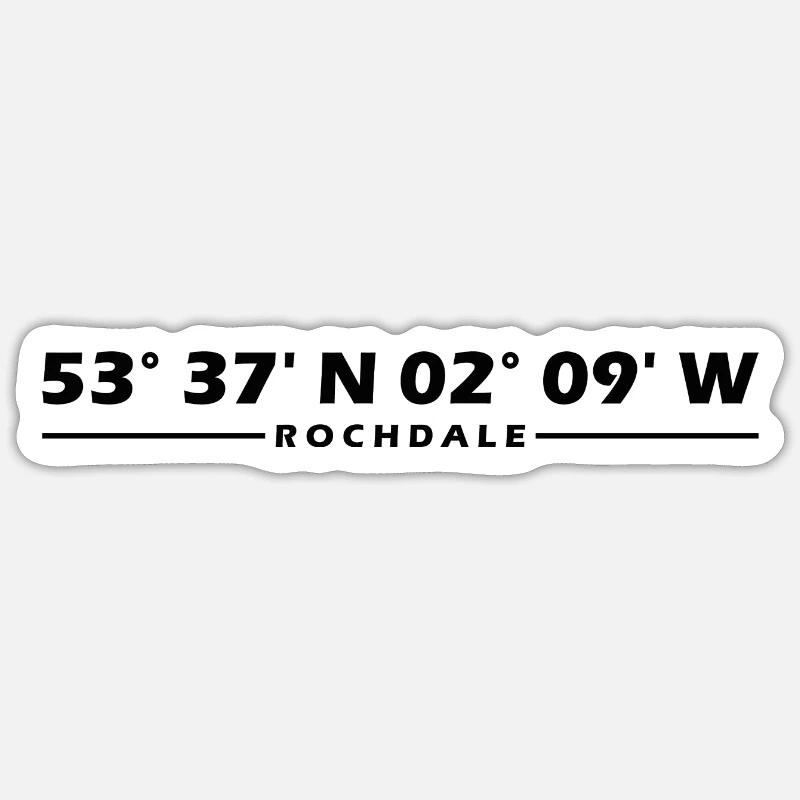 Coordonnées de Rochdale - Sticker taille S (10 x 10 cm) - blanc mat